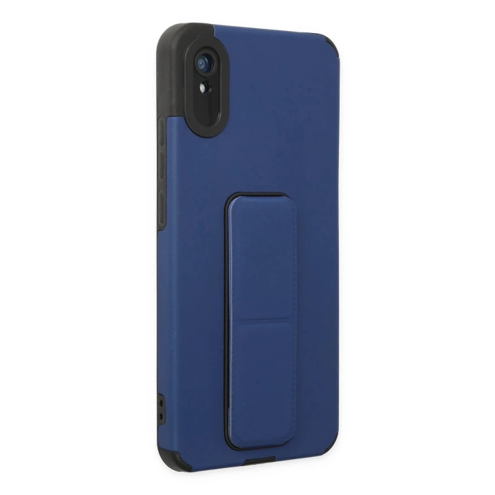 BFS  Xiaomi Redmi 9A Kılıf Mega Standlı Silikon - Mavi