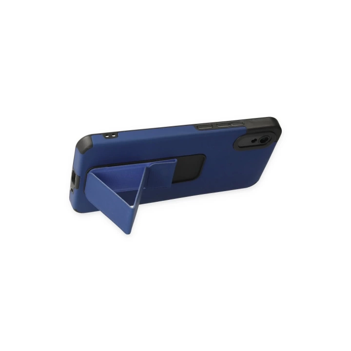 BFS  Xiaomi Redmi 9A Kılıf Mega Standlı Silikon - Mavi