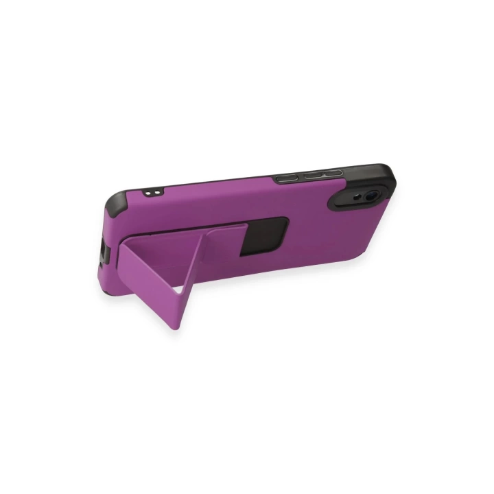 BFS  Xiaomi Redmi 9A Kılıf Mega Standlı Silikon - Mor