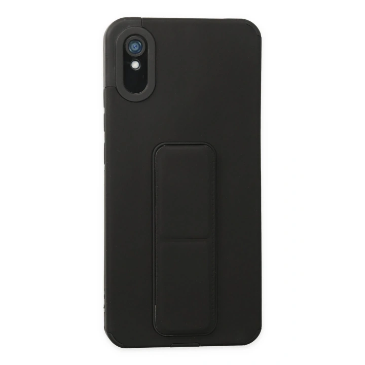 BFS  Xiaomi Redmi 9A Kılıf Mega Standlı Silikon - Siyah