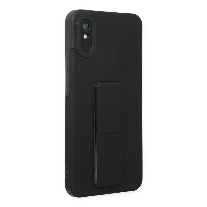 BFS  Xiaomi Redmi 9A Kılıf Mega Standlı Silikon - Siyah