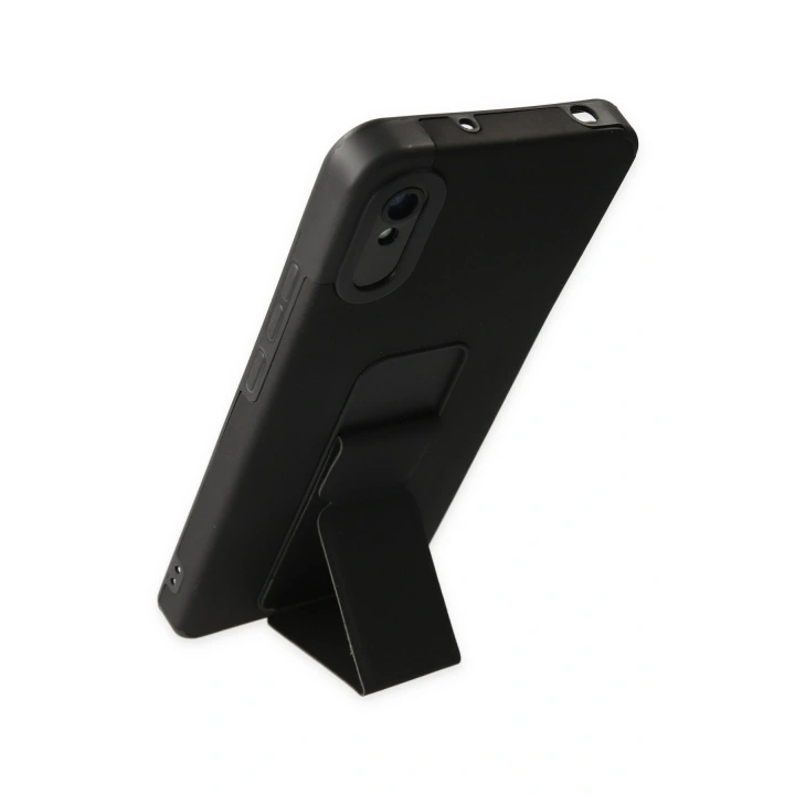 BFS  Xiaomi Redmi 9A Kılıf Mega Standlı Silikon - Siyah