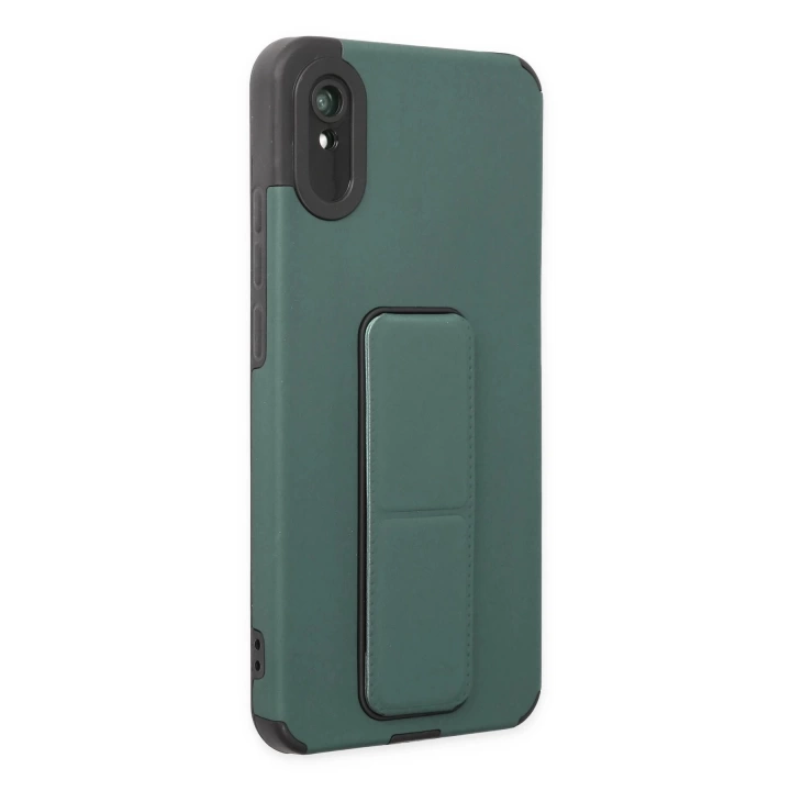 BFS  Xiaomi Redmi 9A Kılıf Mega Standlı Silikon - Yeşil