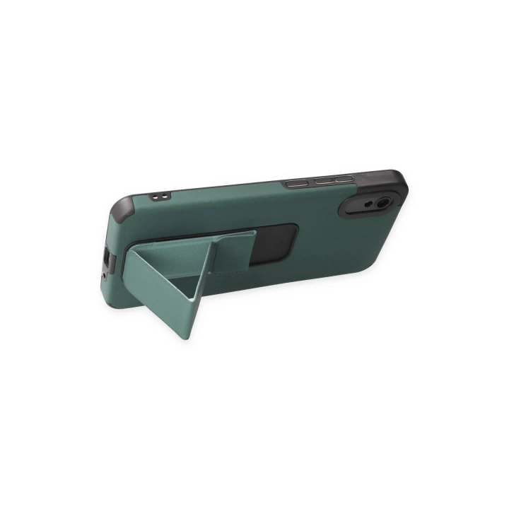 BFS  Xiaomi Redmi 9A Kılıf Mega Standlı Silikon - Yeşil