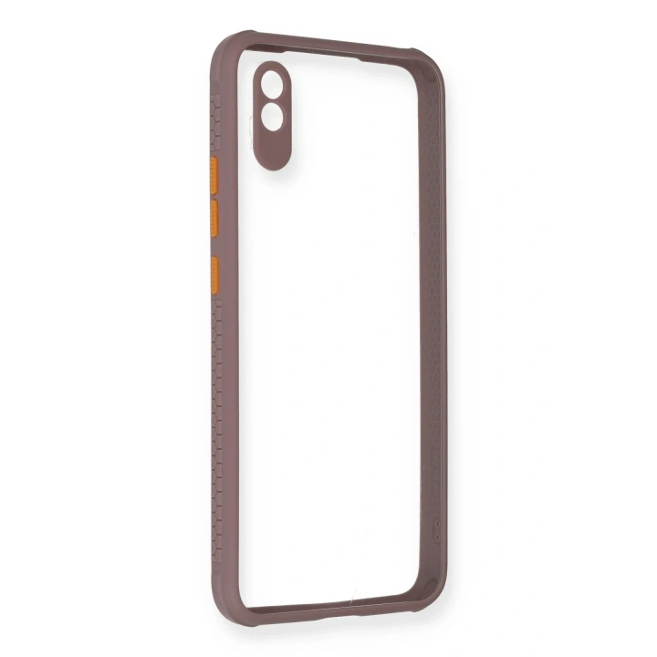 BFS  Xiaomi Redmi 9A Kılıf Miami Şeffaf Silikon - Açık Mor
