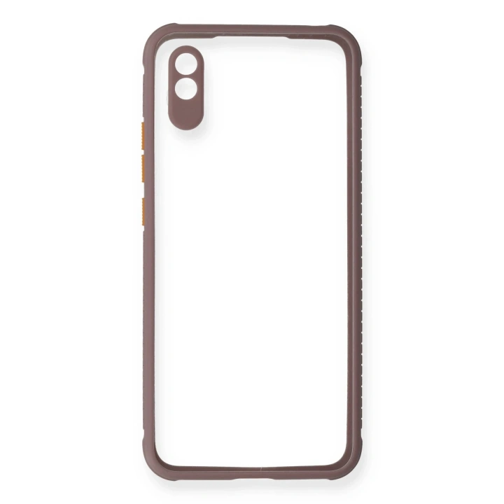 BFS  Xiaomi Redmi 9A Kılıf Miami Şeffaf Silikon - Açık Mor