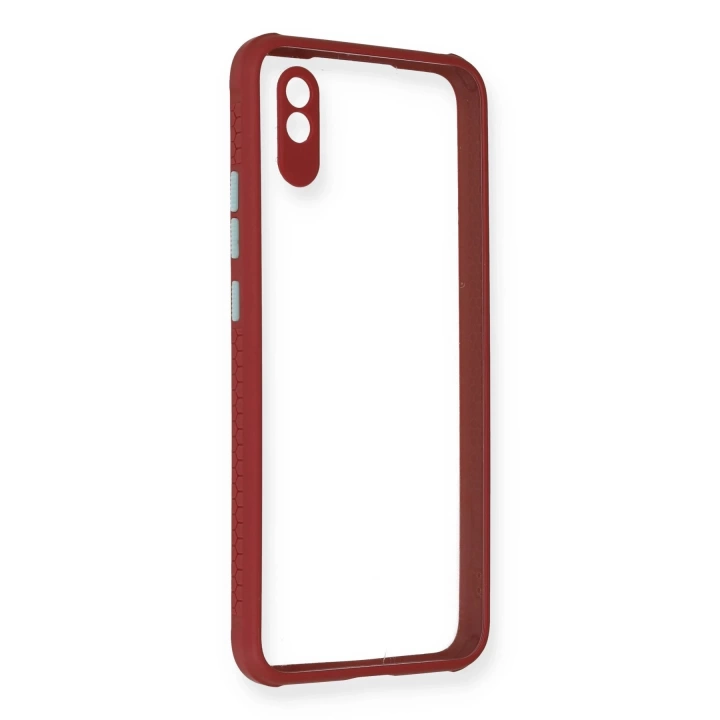 BFS  Xiaomi Redmi 9A Kılıf Miami Şeffaf Silikon - Fuşya