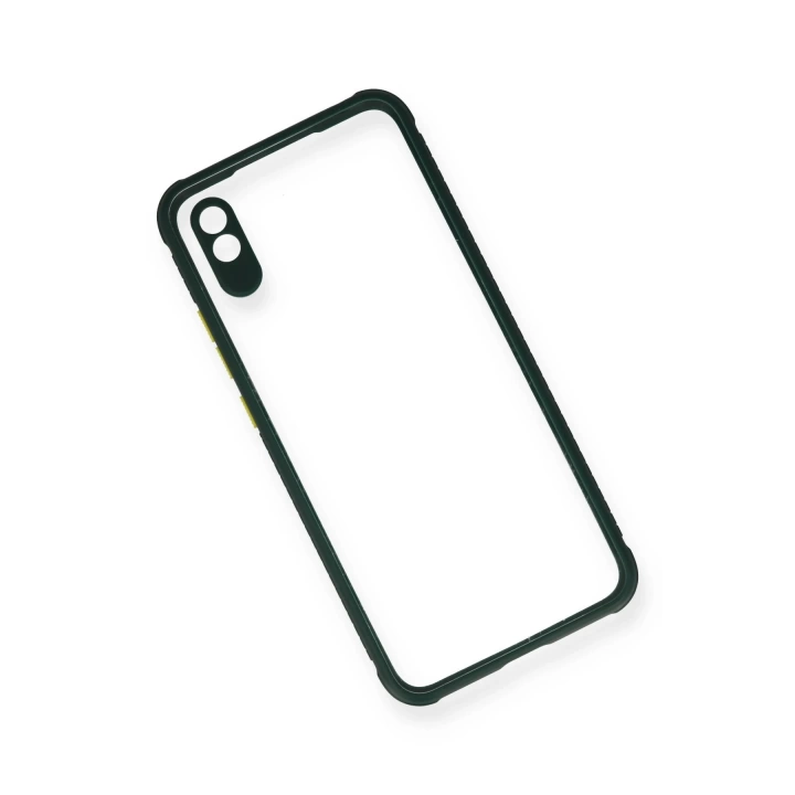 BFS  Xiaomi Redmi 9A Kılıf Miami Şeffaf Silikon - Koyu Yeşil