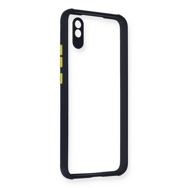 BFS  Xiaomi Redmi 9A Kılıf Miami Şeffaf Silikon - Lacivert