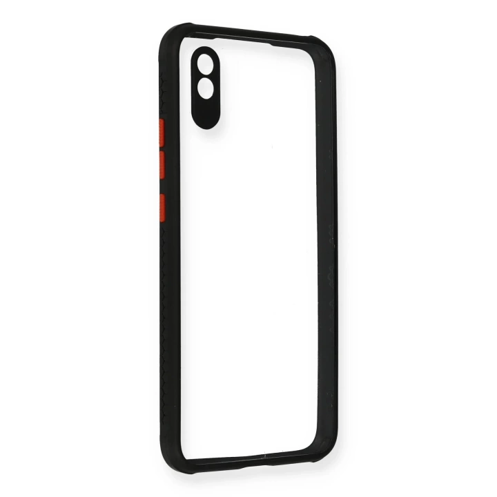 BFS  Xiaomi Redmi 9A Kılıf Miami Şeffaf Silikon - Siyah