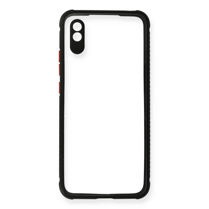 BFS  Xiaomi Redmi 9A Kılıf Miami Şeffaf Silikon - Siyah