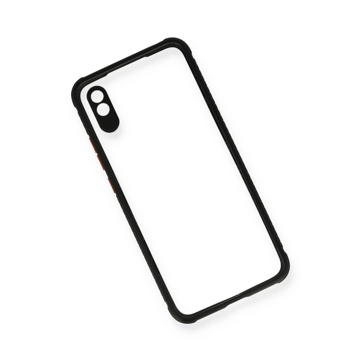 BFS  Xiaomi Redmi 9A Kılıf Miami Şeffaf Silikon - Siyah