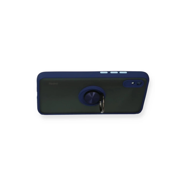 BFS  Xiaomi Redmi 9A Kılıf Montreal Yüzüklü Silikon Kapak - Lacivert