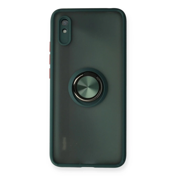 BFS  Xiaomi Redmi 9A Kılıf Montreal Yüzüklü Silikon Kapak - Yeşil