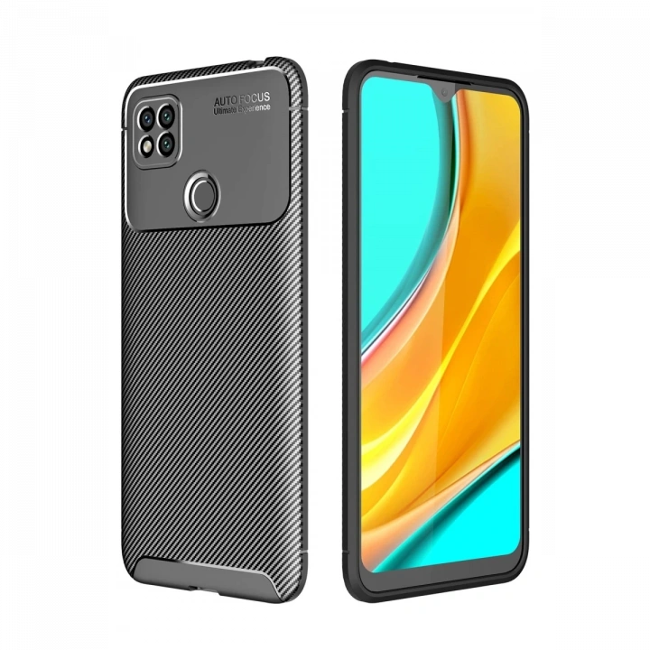BFS  Xiaomi Redmi 9C Kılıf Auto Focus Karbon Kapak - Siyah