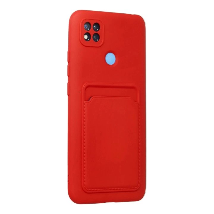 BFS  Xiaomi Redmi 9C Kılıf Kelvin Kartvizitli Silikon - Kırmızı