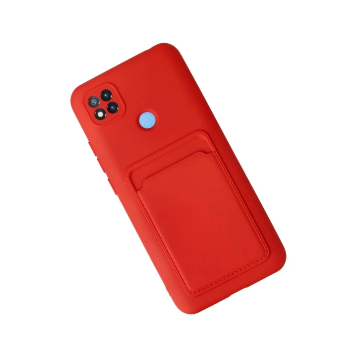 BFS  Xiaomi Redmi 9C Kılıf Kelvin Kartvizitli Silikon - Kırmızı