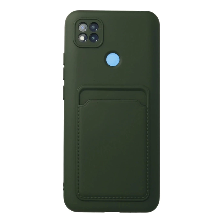 BFS  Xiaomi Redmi 9C Kılıf Kelvin Kartvizitli Silikon - Koyu Yeşil