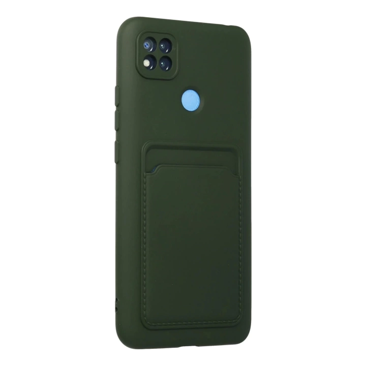 BFS  Xiaomi Redmi 9C Kılıf Kelvin Kartvizitli Silikon - Koyu Yeşil