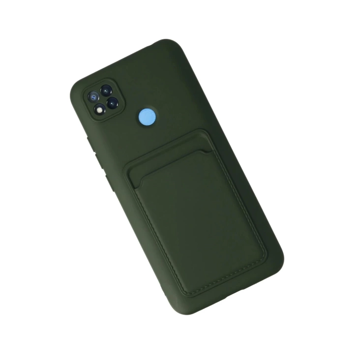 BFS  Xiaomi Redmi 9C Kılıf Kelvin Kartvizitli Silikon - Koyu Yeşil