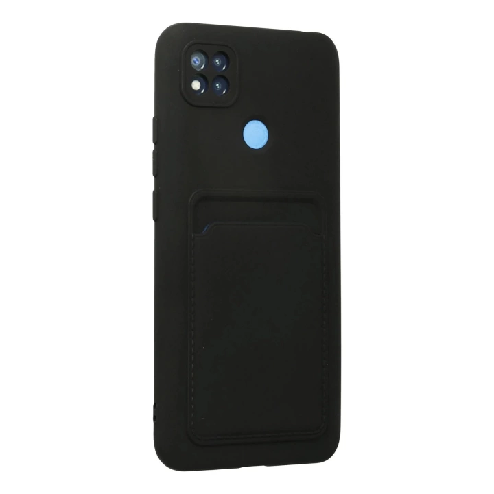 BFS  Xiaomi Redmi 9C Kılıf Kelvin Kartvizitli Silikon - Siyah