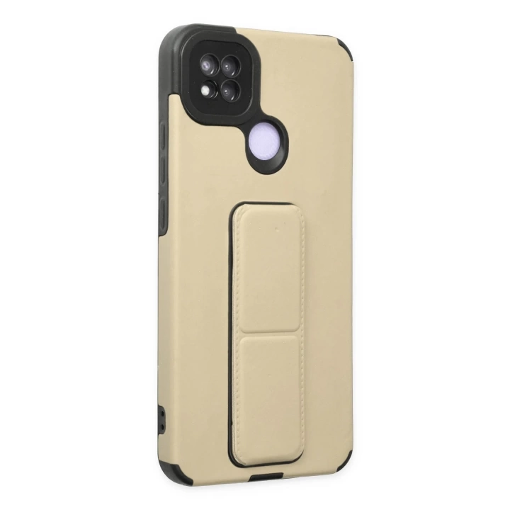 BFS  Xiaomi Redmi 9C Kılıf Mega Standlı Silikon - Gold