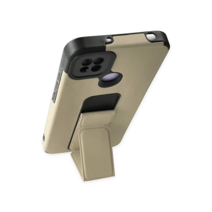 BFS  Xiaomi Redmi 9C Kılıf Mega Standlı Silikon - Gold