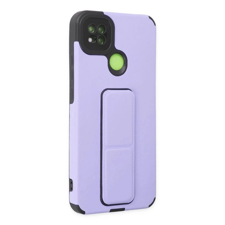 BFS  Xiaomi Redmi 9C Kılıf Mega Standlı Silikon - Lila