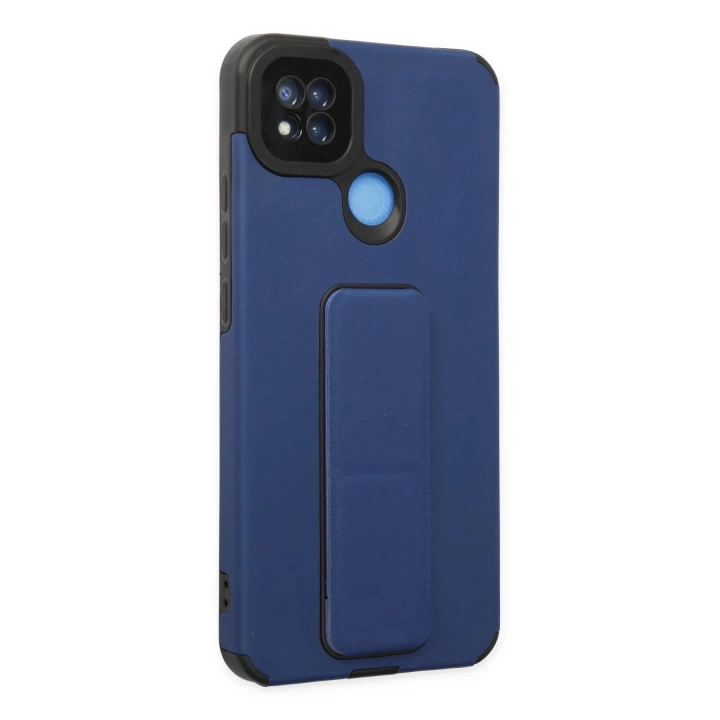 BFS  Xiaomi Redmi 9C Kılıf Mega Standlı Silikon - Mavi