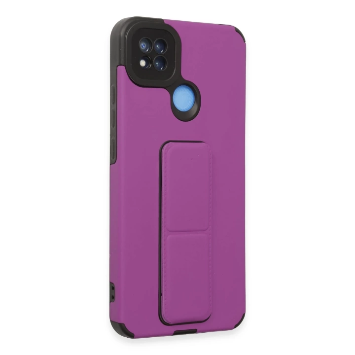 BFS  Xiaomi Redmi 9C Kılıf Mega Standlı Silikon - Mor