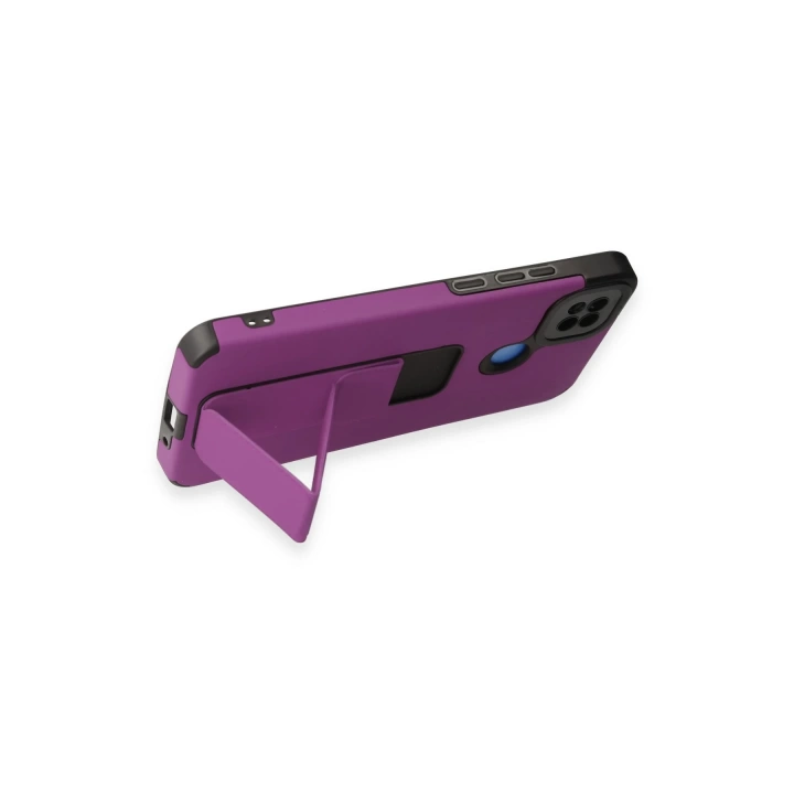 BFS  Xiaomi Redmi 9C Kılıf Mega Standlı Silikon - Mor