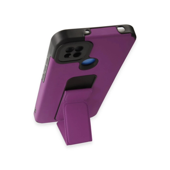 BFS  Xiaomi Redmi 9C Kılıf Mega Standlı Silikon - Mor