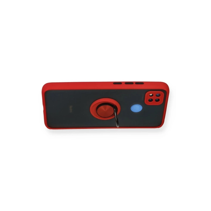 BFS  Xiaomi Redmi 9C Kılıf Montreal Yüzüklü Silikon Kapak - Kırmızı