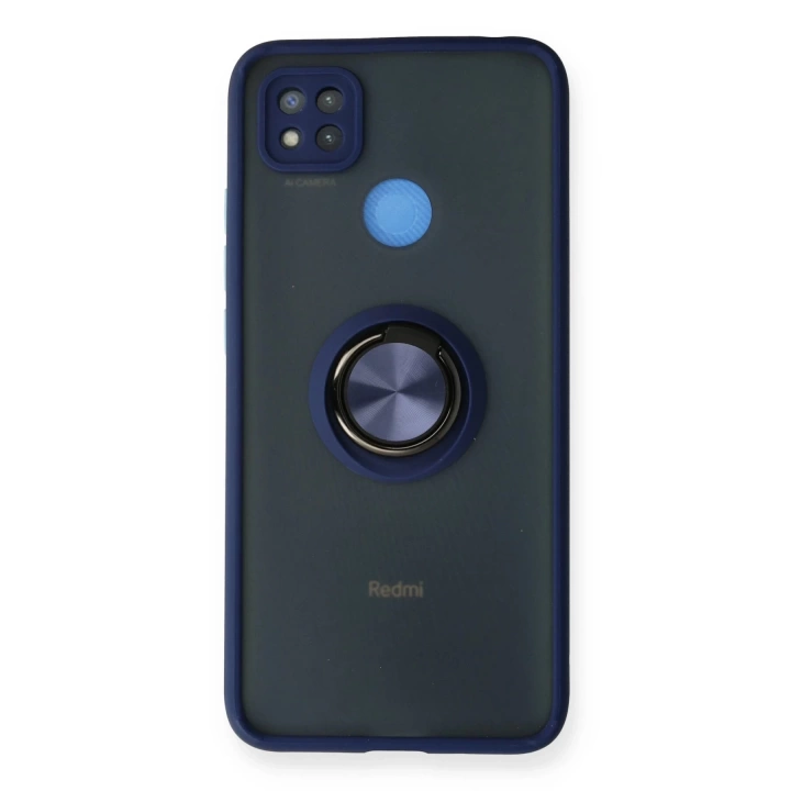 BFS  Xiaomi Redmi 9C Kılıf Montreal Yüzüklü Silikon Kapak - Lacivert