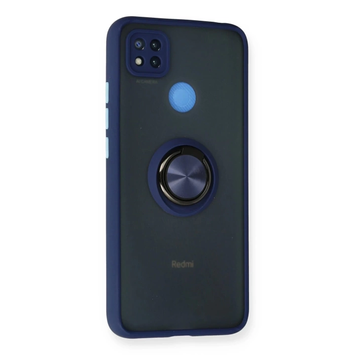 BFS  Xiaomi Redmi 9C Kılıf Montreal Yüzüklü Silikon Kapak - Lacivert
