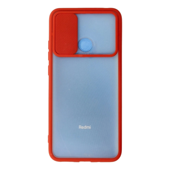 BFS  Xiaomi Redmi 9C Kılıf Palm Buzlu Kamera Sürgülü Silikon - Kırmızı