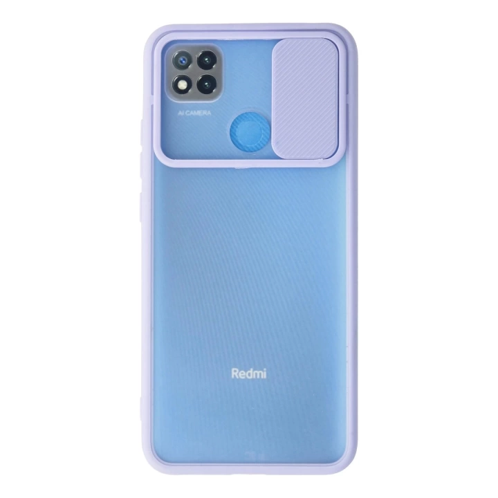 BFS  Xiaomi Redmi 9C Kılıf Palm Buzlu Kamera Sürgülü Silikon - Lila