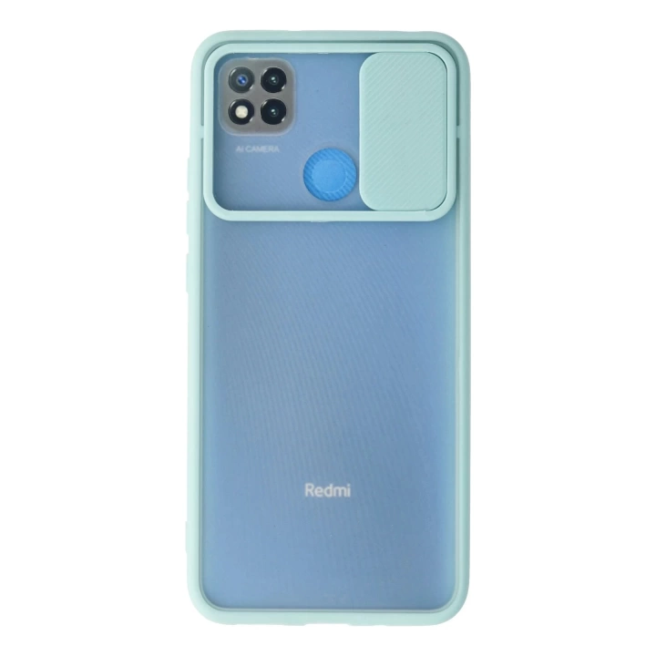 BFS  Xiaomi Redmi 9C Kılıf Palm Buzlu Kamera Sürgülü Silikon - Turkuaz