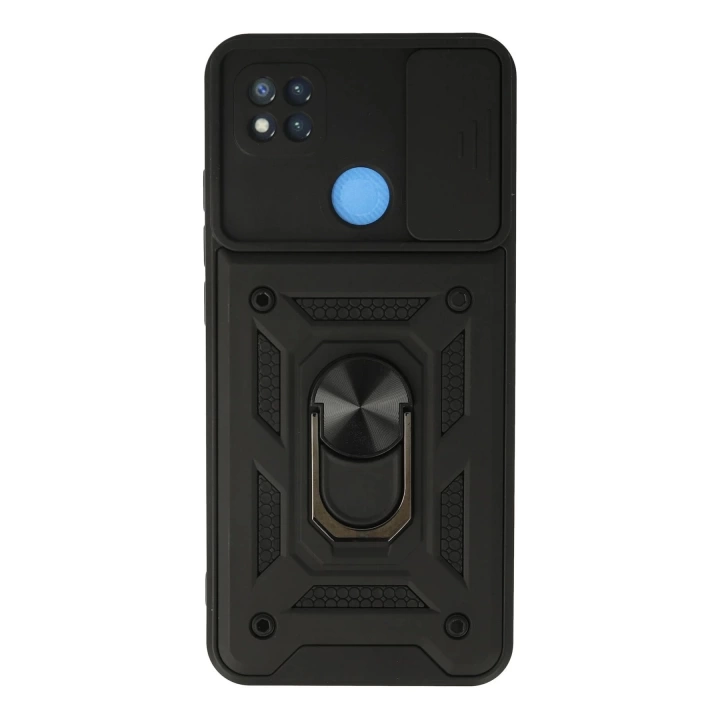 BFS  Xiaomi Redmi 9C Kılıf Pars Lens Yüzüklü Silikon - Siyah