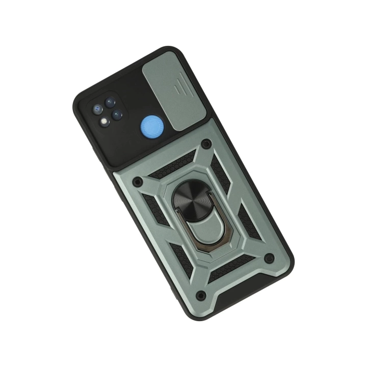 BFS  Xiaomi Redmi 9C Kılıf Pars Lens Yüzüklü Silikon - Yeşil