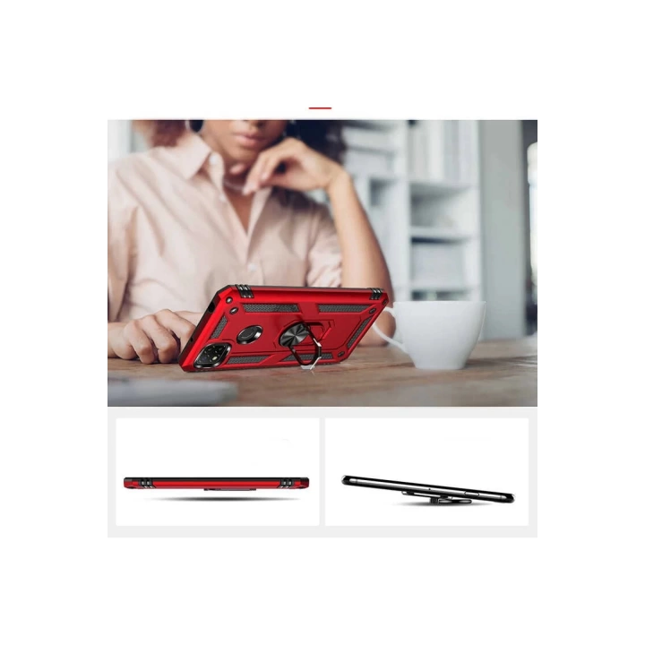 BFS  Xiaomi Redmi 9C Kılıf Sofya Yüzüklü Silikon Kapak - Rose