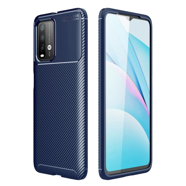 BFS  Xiaomi Redmi 9T Kılıf Auto Focus Karbon Kapak - Lacivert