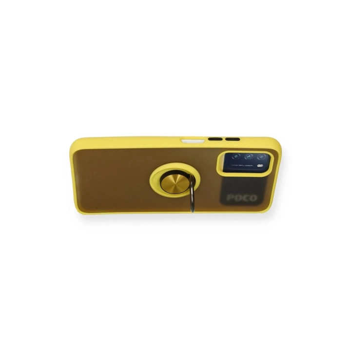 BFS  Xiaomi Redmi 9T Kılıf Montreal Yüzüklü Silikon Kapak - Sarı