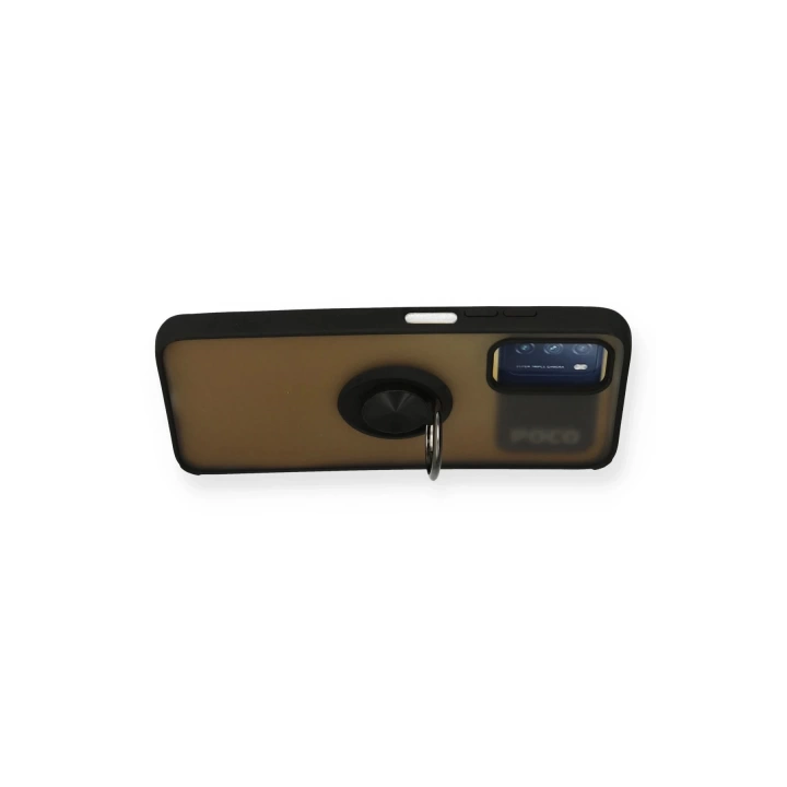 BFS  Xiaomi Redmi 9T Kılıf Montreal Yüzüklü Silikon Kapak - Siyah