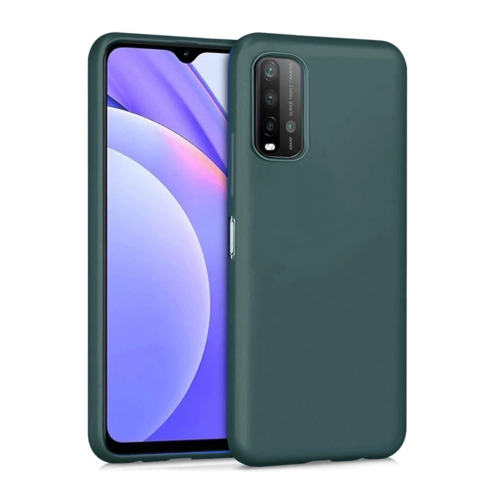 BFS  Xiaomi Redmi 9T Kılıf Nano içi Kadife Silikon - Koyu Yeşil