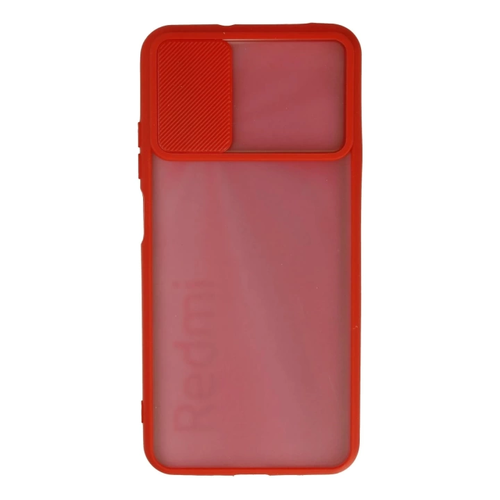 BFS  Xiaomi Redmi 9T Kılıf Palm Buzlu Kamera Sürgülü Silikon - Kırmızı