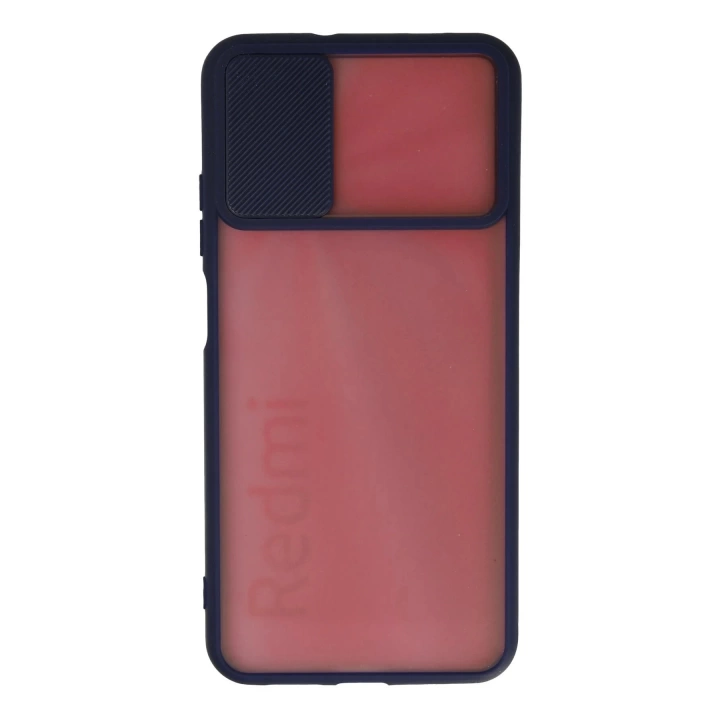 BFS  Xiaomi Redmi 9T Kılıf Palm Buzlu Kamera Sürgülü Silikon - Lacivert