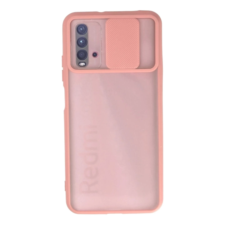 BFS  Xiaomi Redmi 9T Kılıf Palm Buzlu Kamera Sürgülü Silikon - Pembe