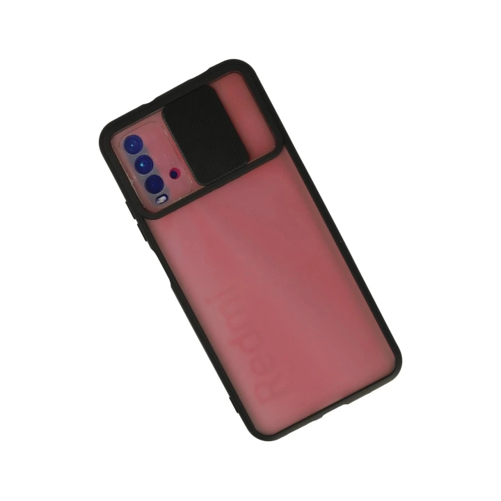 BFS  Xiaomi Redmi 9T Kılıf Palm Buzlu Kamera Sürgülü Silikon - Siyah