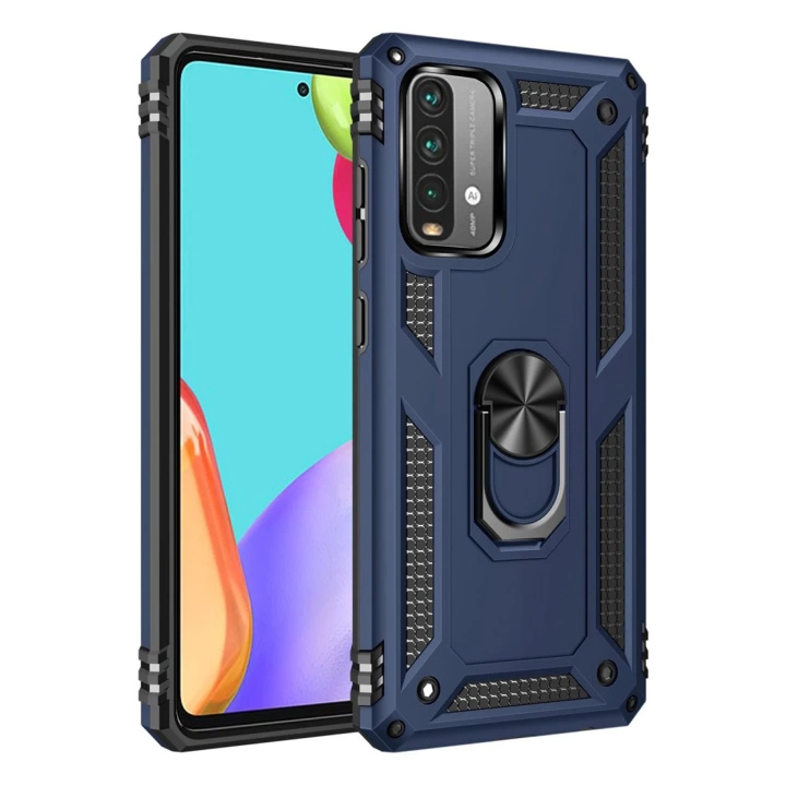 BFS  Xiaomi Redmi 9T Kılıf Sofya Yüzüklü Silikon Kapak - Lacivert